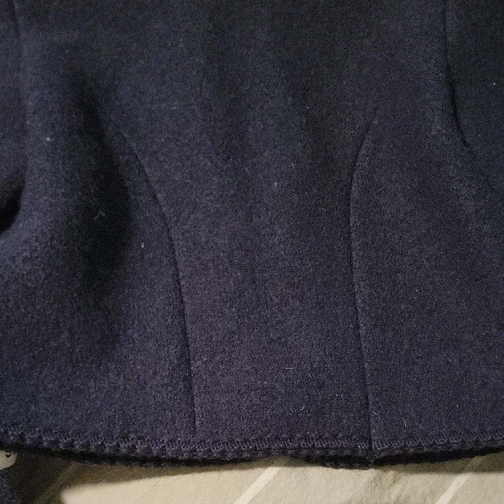 Vintage Lands End Midnight Navy Blue Wool Lady Jacket Cardigan - M - Picture 7 of 10